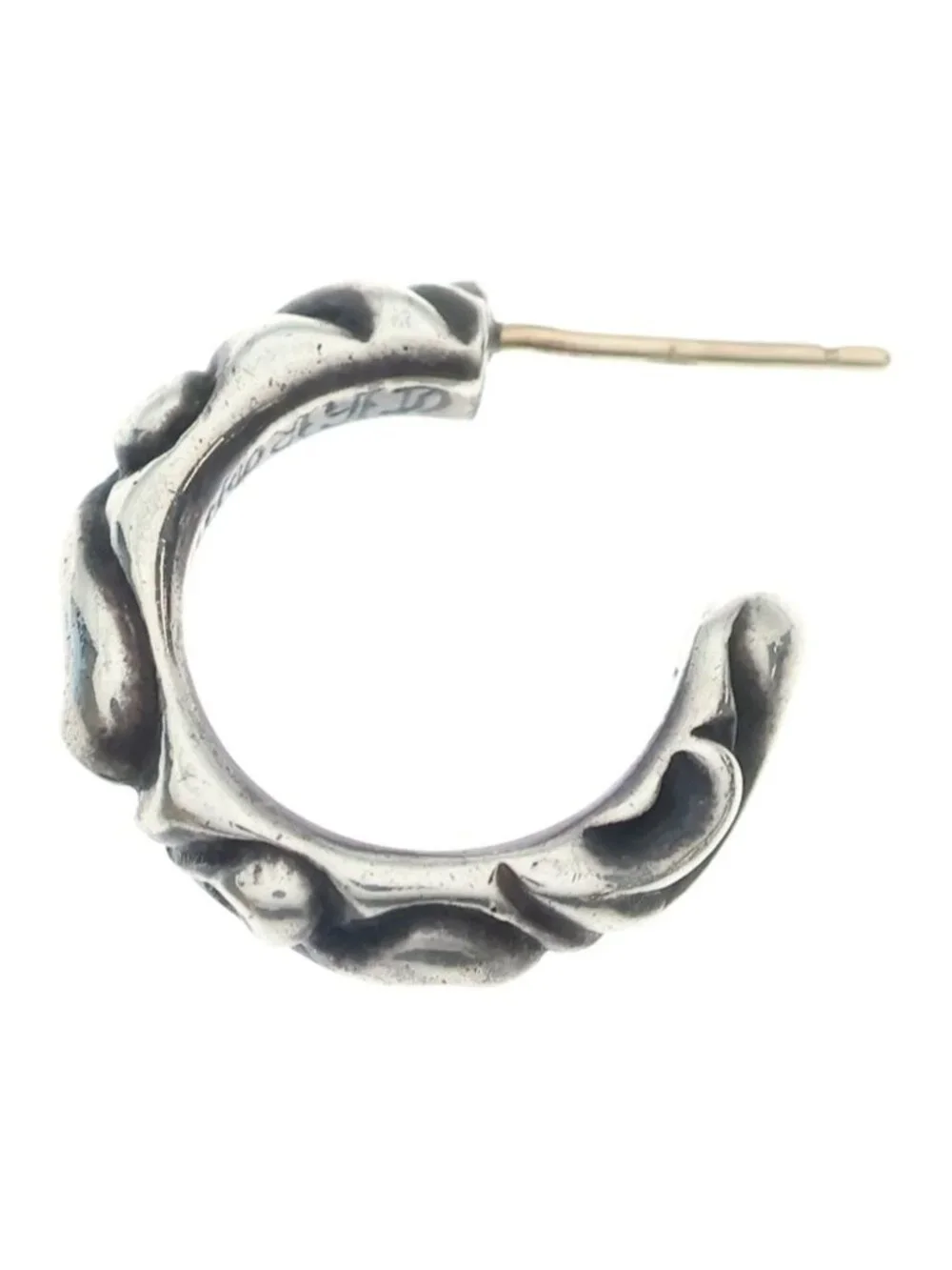 Chrome Hearts Hoop Scrool Scroll Earrings Silver